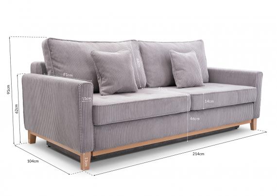 Foto Sofa cama - ARIS, Crema, 214 cm