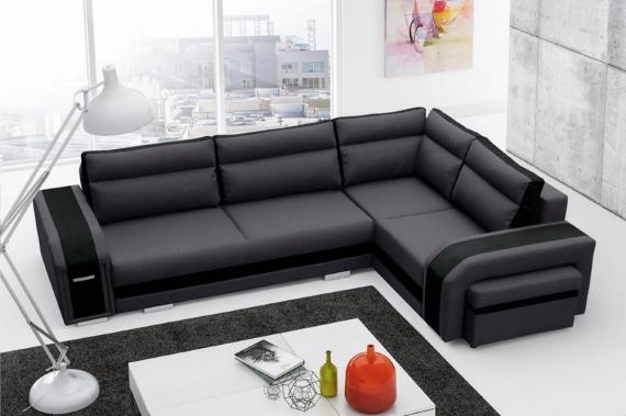 Foto sofa cama ASSAN, Gris/negro, 305x205