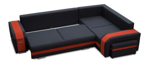 Foto sofa cama ASSAN, Gris/negro, 305x205