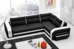 sofa cama ASSAN, gris/negro, Izquierdo