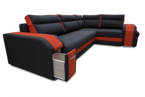 Foto Sofa cama ASSAN, Azul/Rojo, 305x205