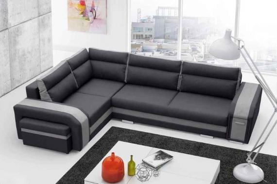 Foto Sofa cama ASSAN, Gris oscuro/gris claro, 305x205