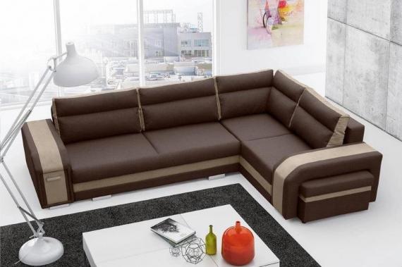 Foto sofa cama ASSAN, Marron/beige, 305x205