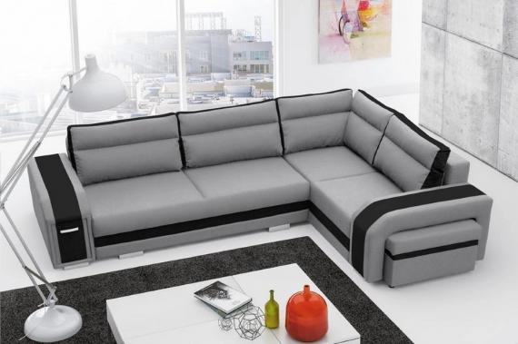 Foto sofa cama ASSAN, negro/blanco, Izquierdo