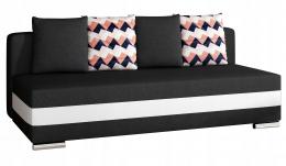 Sofa cama Calia, Negro/Blanco, 195 cm