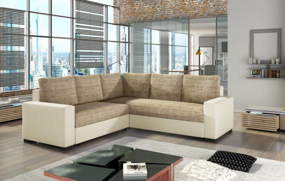 Foto Sofa cama - Canis,  tela / polipiel, Beige / Crema, 235x235cm