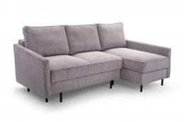 Sofa cama chaiselongue - ROBIN, Gris claro