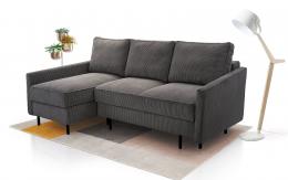 Sofa cama chaiselongue - ROBIN, Gris oscuro