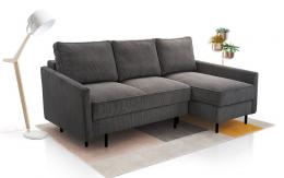 Sofa cama chaiselongue - ROBIN, Gris oscuro