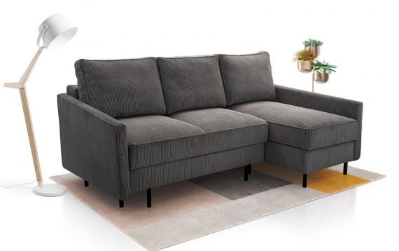 Foto Sofa cama chaiselongue  - ROBIN, Gris oscuro