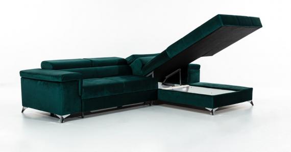 Foto Sofa cama con arcon - Ricardo, tela y polipiel, Gris