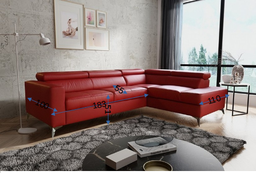 Foto Sofa cama con arcon piel natural - MONDO, Rojo