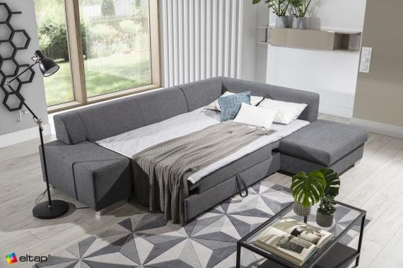 Foto Sofa cama con arcon PORTO, verde/gris, derecho