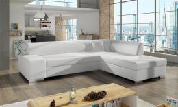 Sofa cama con arcon - PORTO, Blanco/Polipiel, 278x217