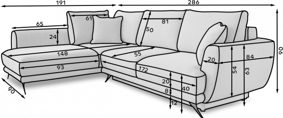 Foto Sofa cama - LARDE , Gris oscuro, 286x191