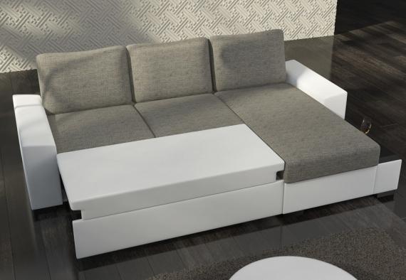 Foto Sofa cama - NEGRO, 245x165, beige/blanco