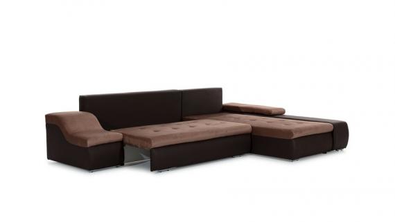 Foto Sofa cama - Ontario, Negro, polipiel