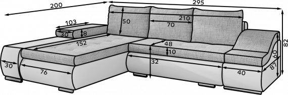 Foto Sofa cama - Ontario, azul / gris