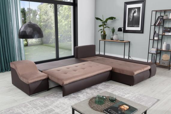 Foto Sofa cama - Ontario, Negro, polipiel