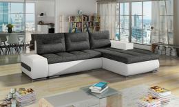 Sofa cama - Ottavio, 275x180, gris oscuro/blanco , tela y polipiel