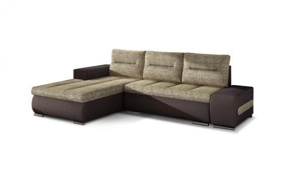 Foto Sofa cama - Ottavio, 275x180, Beige/Marrón, Tela y polipiel