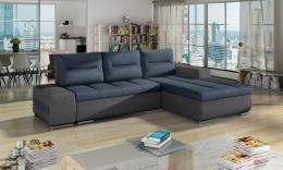 Sofa cama - Ottavio, 275x180, Azul/Gris oscuro , Tela