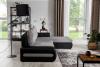 Foto Sofa cama - 275x180 - Gris/tela-Negro/polipiel - OTTAVIO
