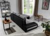 Foto Sofa cama - 275x180 - Gris/tela-Negro/polipiel - OTTAVIO