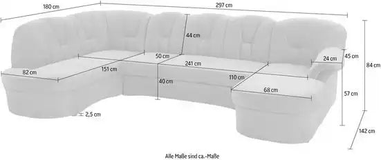 Foto Sofa cama Papenburg en u Artículo No. 5698456065 Azul