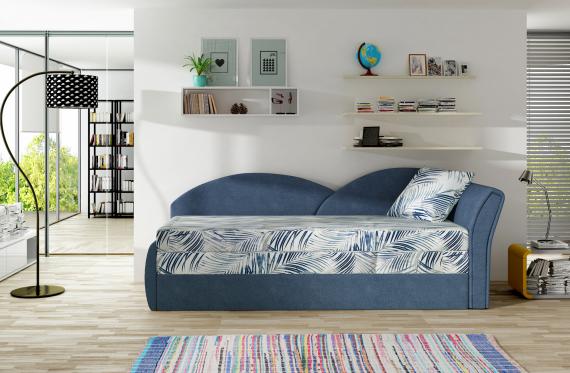 Foto Sofa cama para niños - Aga, Azul/Blanco, 218x80