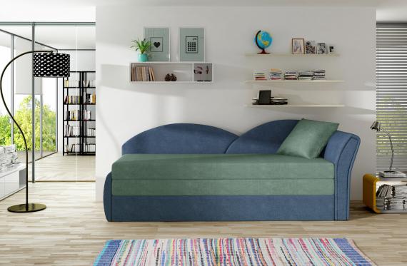 Foto Sofa cama para niños - Aga, Verde/Azul, 218x80