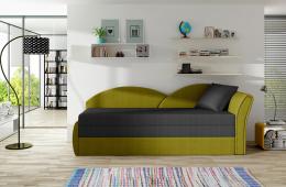 Sofa cama para niños - Aga, Amarillo/Gris oscuro, 218x80