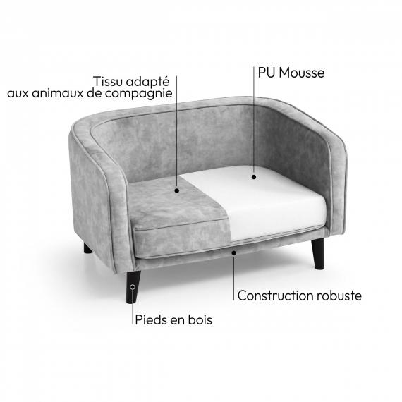 Photo PET SOFA BED NESTI LIGHT GRAY