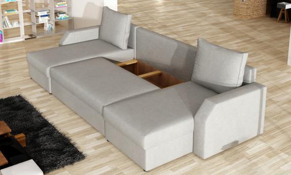 Foto Sofa cama U 307x146 cm. - Marion, Beige / Marrón