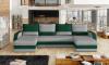 Foto Sofa cama U 307x146 cm. - Marion, Gris claro / Verde