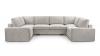 Foto Sofa cama U con arcon - TOLEDO, Gris claro, 378x195