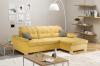 Foto Sofa chaise longue cama, alto respaldo con reposacabezas reclinables – OLIVIA, Amarillo