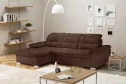 Sofa chaise longue cama, alto respaldo con reposacabezas reclinables – OLIVIA, Marrón