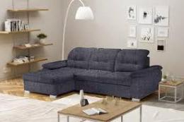 Sofa chaise longue cama, alto respaldo con reposacabezas reclinables – OLIVIA, Gris