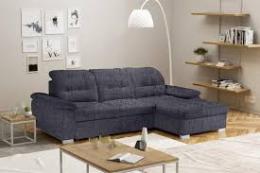 Sofa chaise longue cama, alto respaldo con reposacabezas reclinables – OLIVIA, Gris