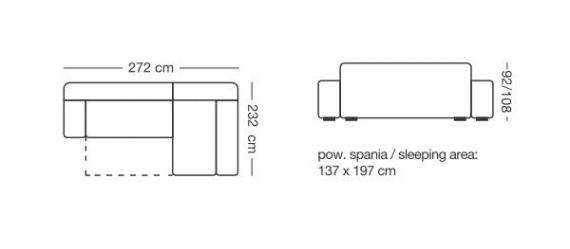 Foto Sofa chaiselongue cama - Boss, Izquierdo, Gris claro