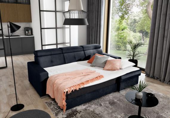 Foto Sofa chaiselongue cama - FRESIA, Grafito oscuro