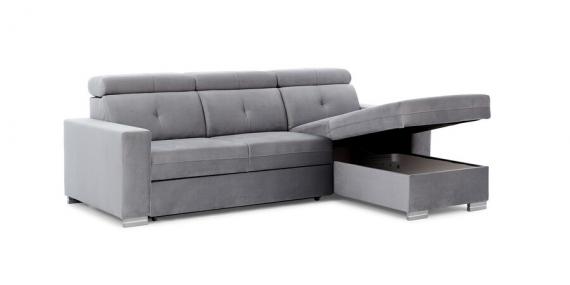 Foto Sofa chaiselongue cama - FRESIA, Gris claro