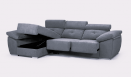 Sofa chaiselongue con arcon - Tívoli, Gris oscuro