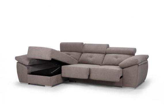 Foto Sofa chaiselongue con arcon - Tívoli, Marrón