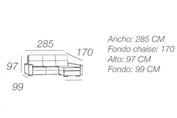 Foto Sofa chaiselongue con arcon - Tívoli, Marrón