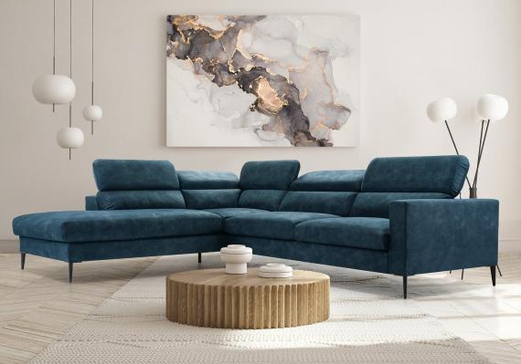 Foto Sofa chaiselongue - Jezzi, Azul