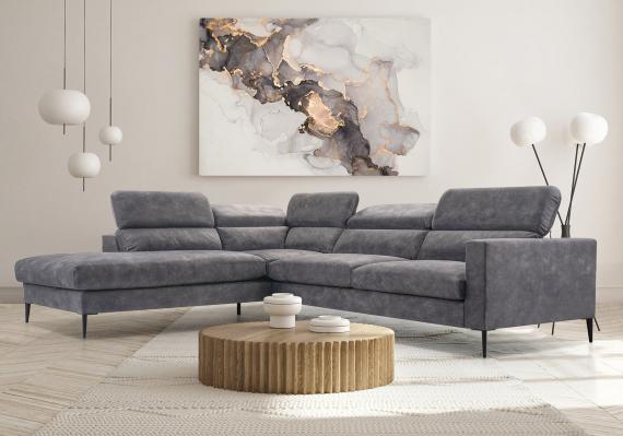 Foto Sofa chaiselongue - Jezzi, Gris claro