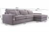 Foto Sofa grande - CLEO, Gris, 308cm x 176cm