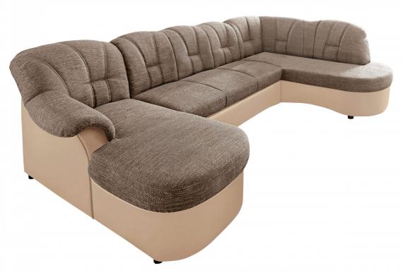 Foto Sofa U Artículo No. 2674265192, ancho/fondo/alto: 293/180/86 cm, crema / beige / marrón - PAPENBURG